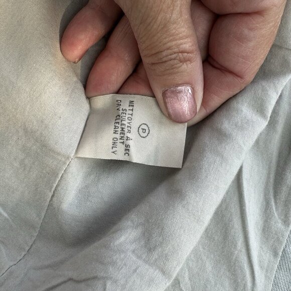 RW & CO Women’s Vintage Grey Jacket Short Sleeve Ruffled Collar 100% Ramie Large - Picture 13 of 15